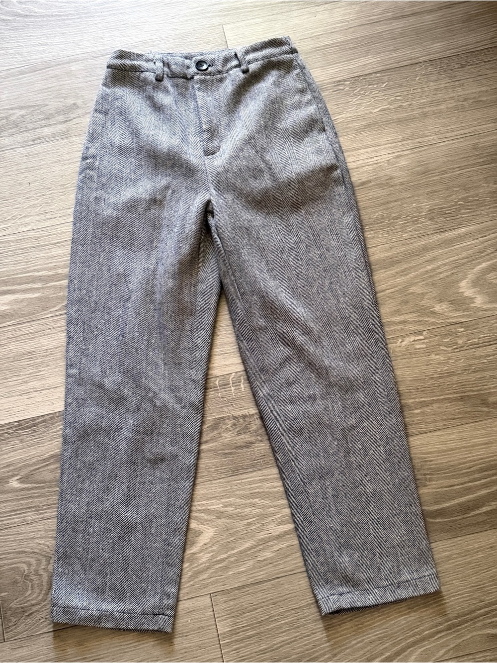 SHEIN Women’s Gray Herringbone Tapered Pants